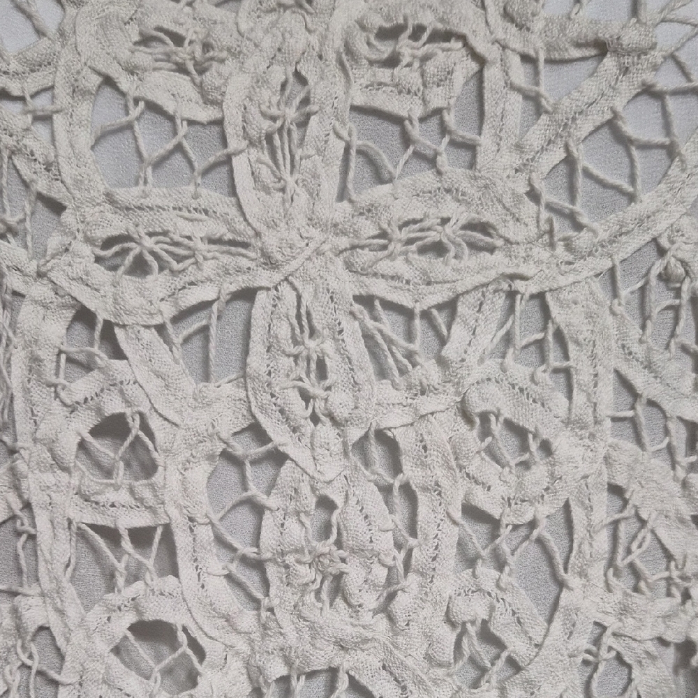Maurices Gray and Cream Lace Short Sleeve Top - Picture 2 of 8